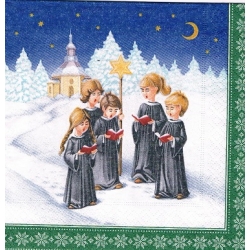 Serwetka -3279-  dzieci, kolędnicy